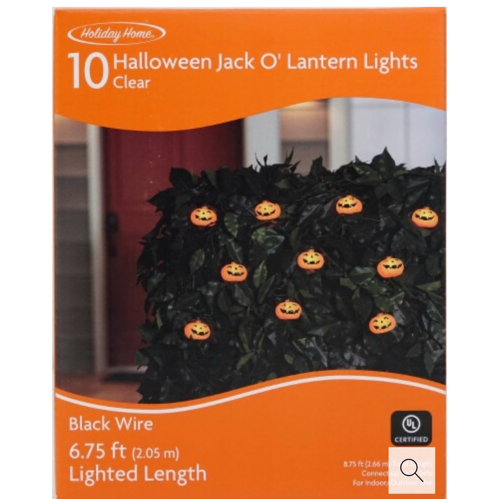 Holiday Home Pumpkin lights clear bulbs. NWT